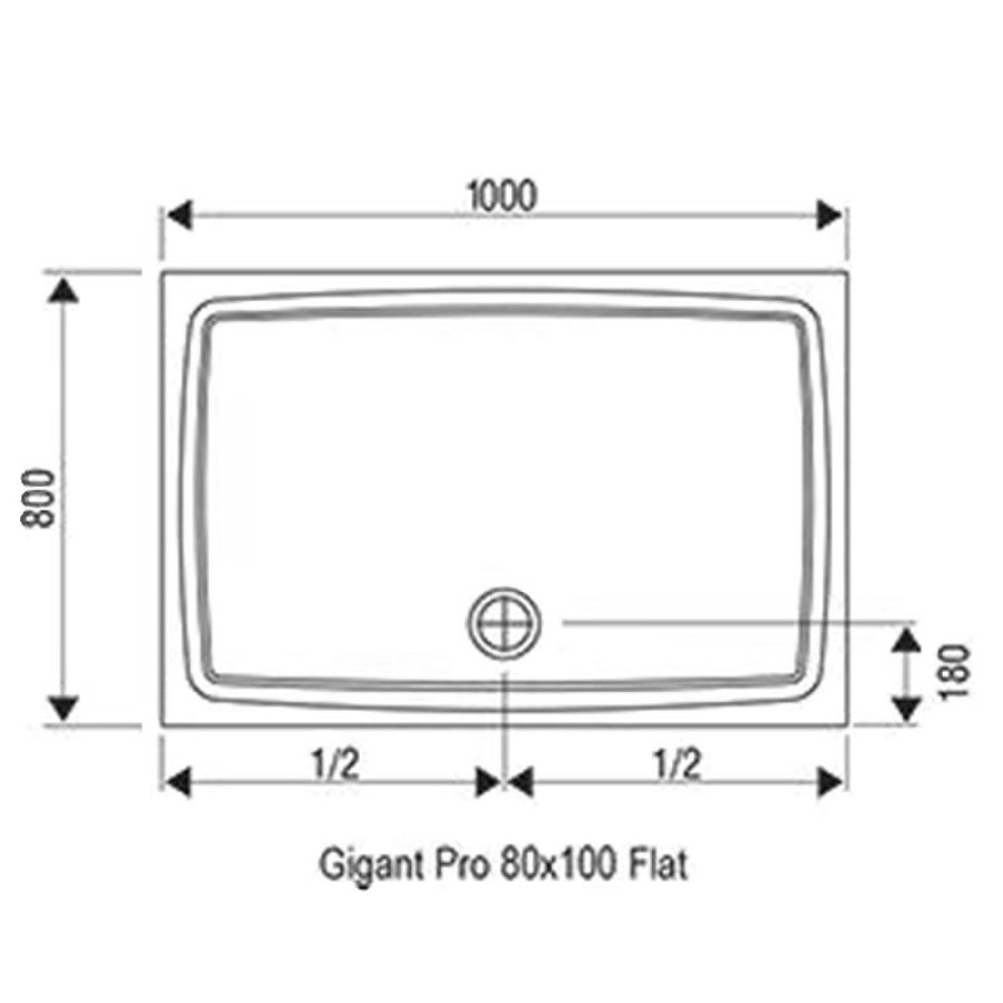 Душевой поддон из искусственного камня Ravak Gigant Pro 100x80 Flat XA03A411010 Белый