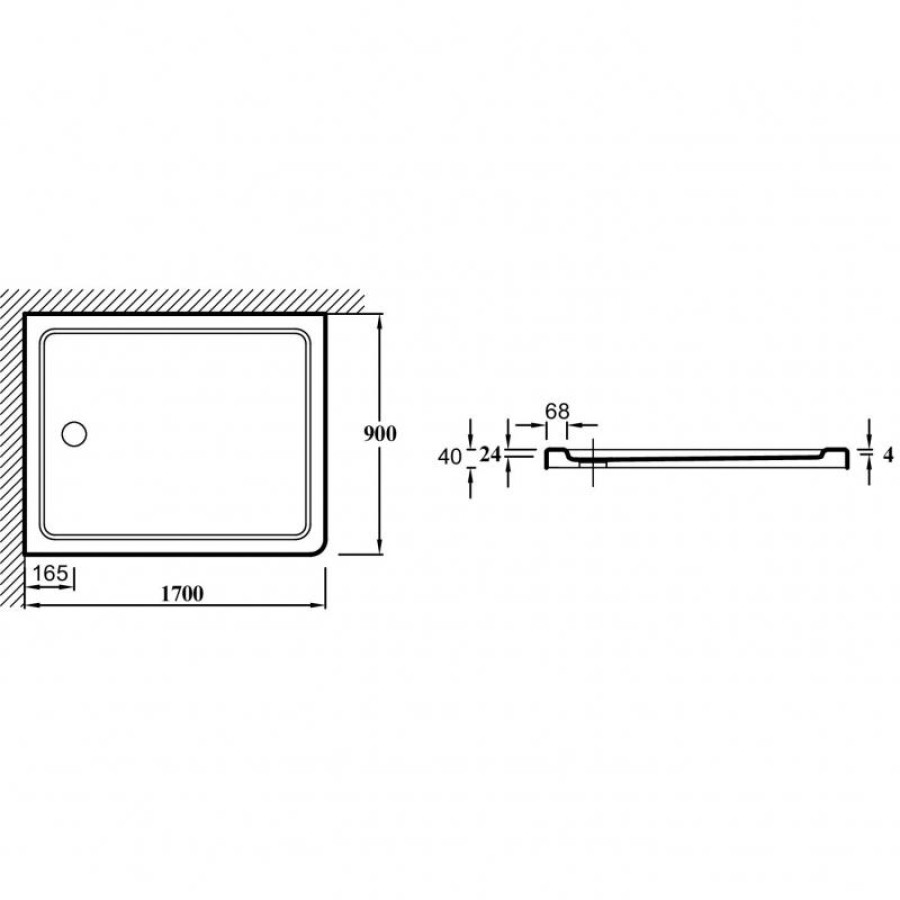 Душевой поддон из материала Flight Jacob Delafon Flight 170x90 E62483-00 Белый