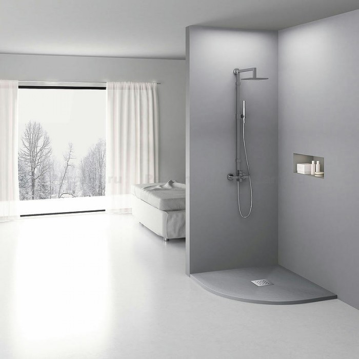 Душевой поддон из искусственного камня Vincea 90x90 VST-4SQ9090G Серый