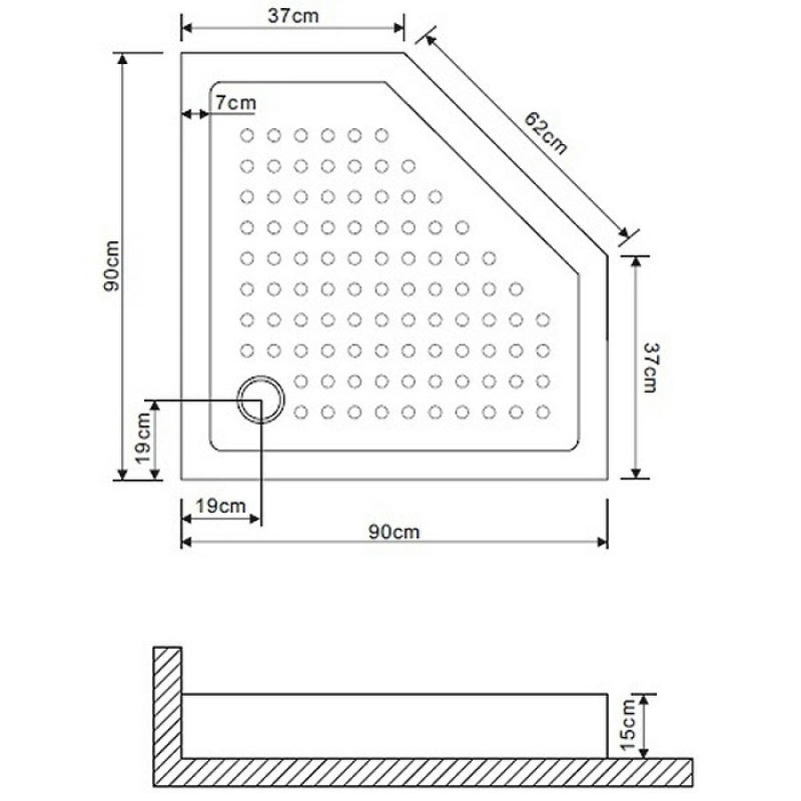 Акриловый поддон для душа Grossman 90х90 GR-80900920 Белый