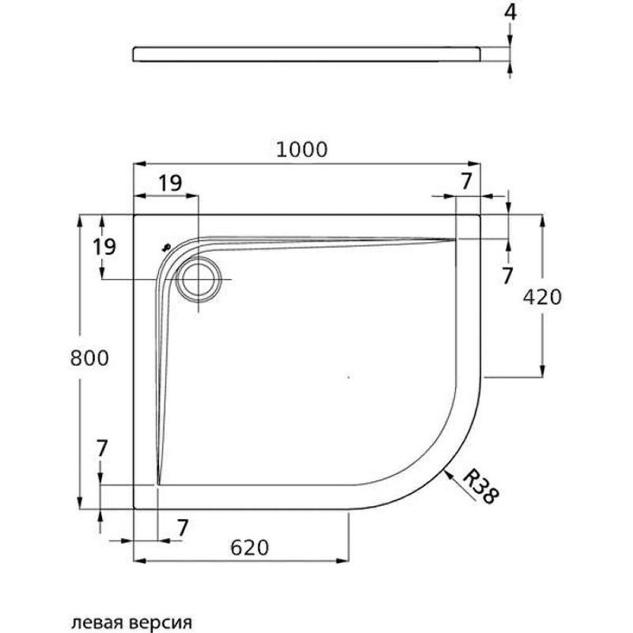 Акриловый поддон для душа Ideal Standard Ultraflat 100х80 L K240701 Euro White