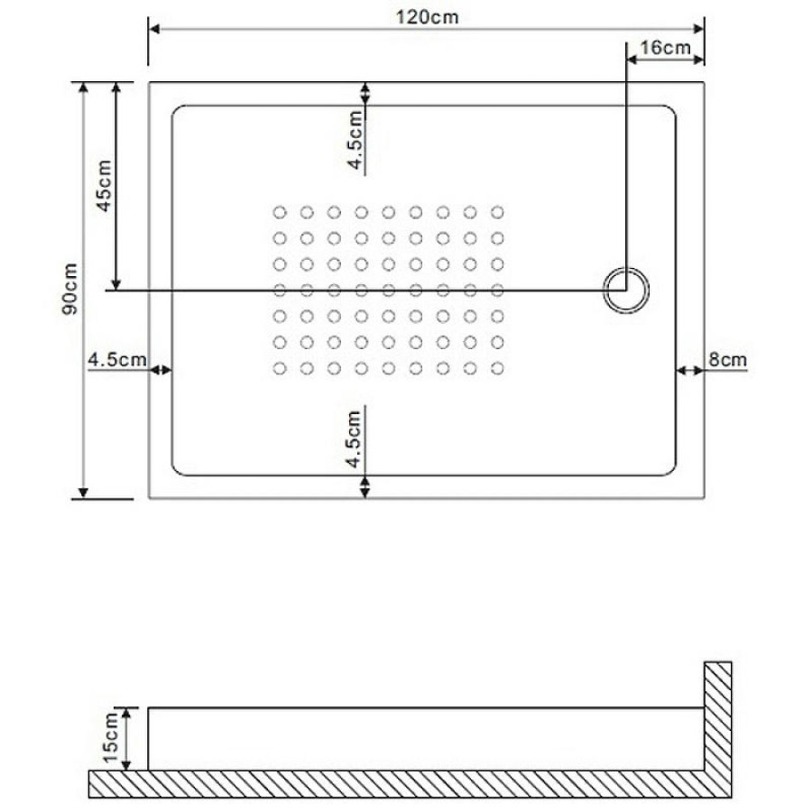 Акриловый поддон для душа Grossman 120х90 GR-11200920L Белый