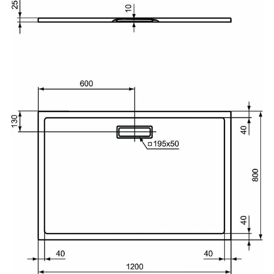 Акриловый поддон для душа Ideal Standard Ultraflat New 120х80 T446901 Белый