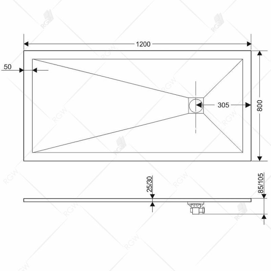 Душевой поддон из искусственного камня RGW Stone Tray ST-0128Be 120x80 16152812-03 Бежевый