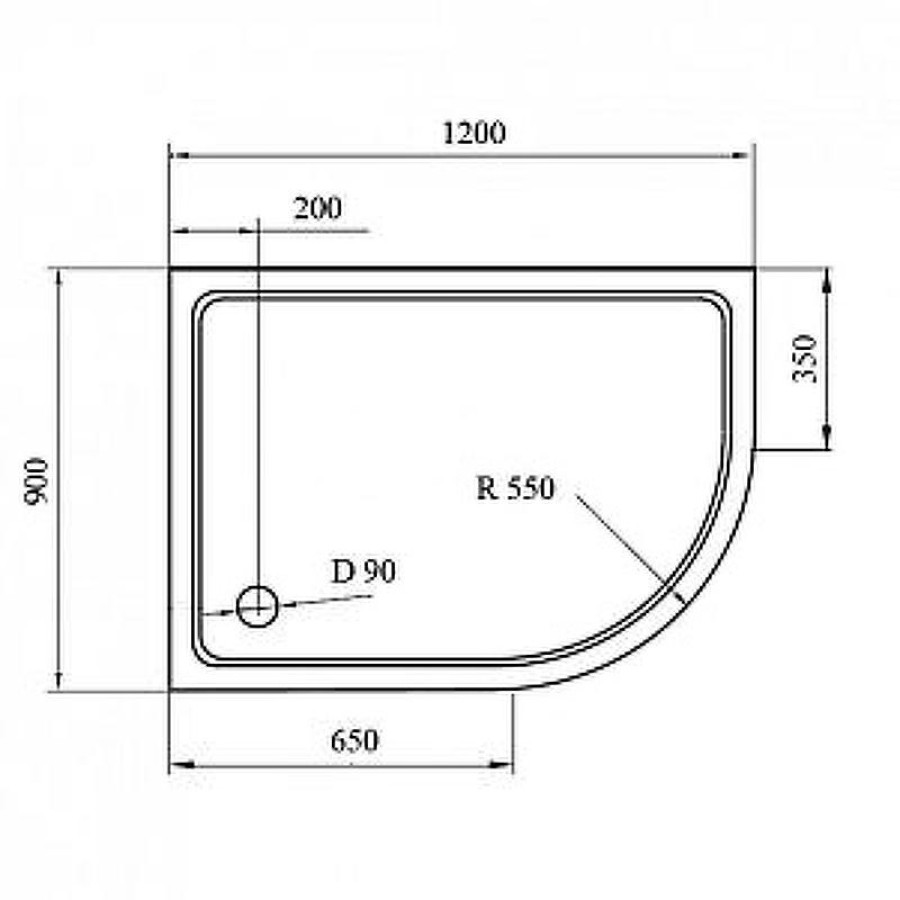 Душевой поддон из стеклокомпозита Cezares Tray SMC 120x90 R TRAY-M-RH-120/90-550-35-W-R Белый