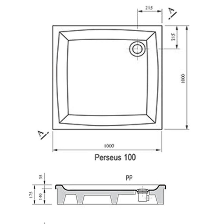 Акриловый поддон для душа Ravak Galaxy Elipso PP 100х100 A02AA01510 Белый