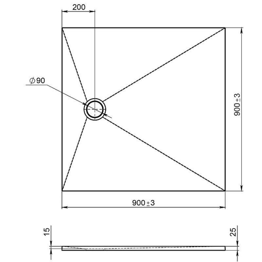 Душевой поддон из материала Flight Jacob Delafon Tolbiac 90x90 E6D327RU-NGM Черный матовый