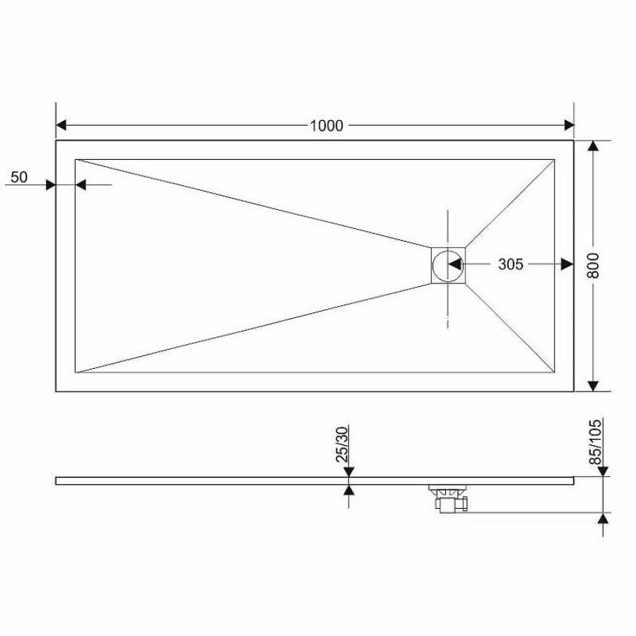 Душевой поддон из искусственного камня Grossman Strong 80x100 GR-S280100Q Графит