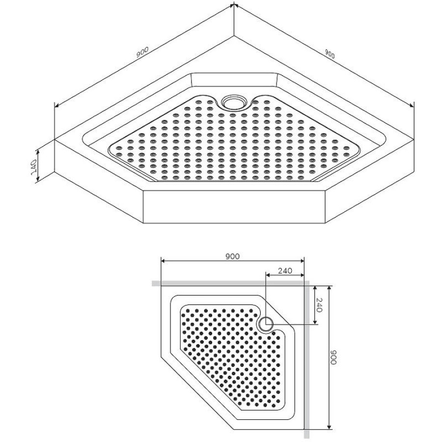 Акриловый поддон для душа Damixa Skyline 90х90 DX35WT-405-090MT Белый