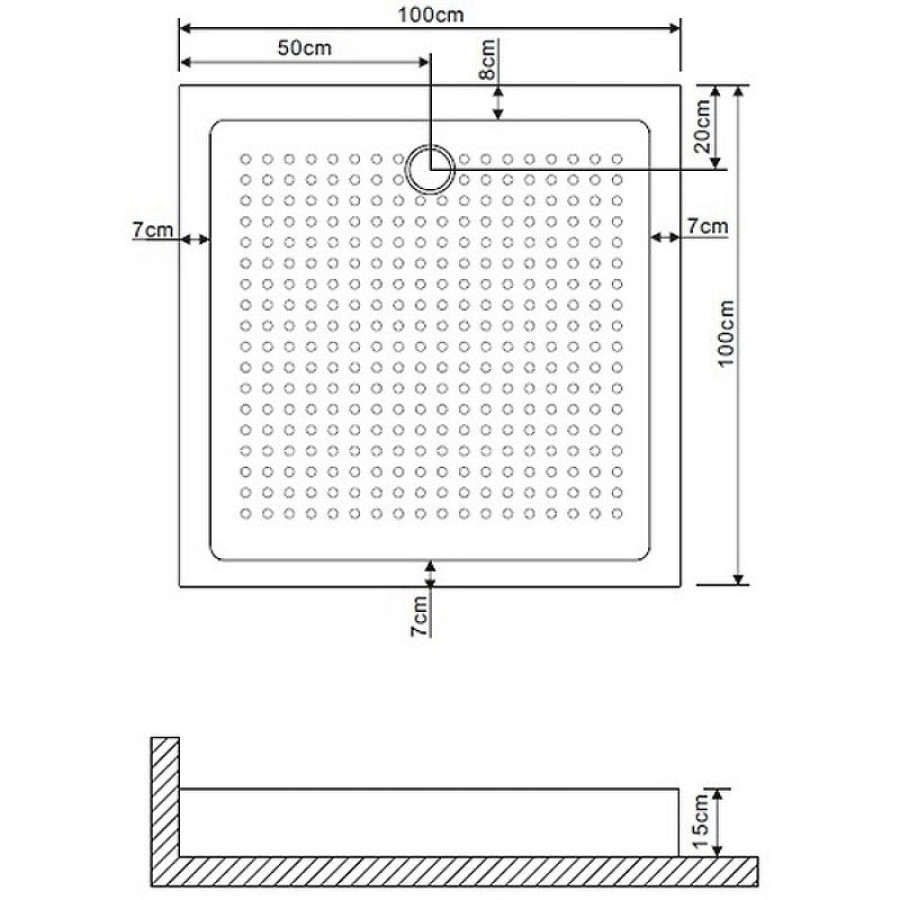 Акриловый поддон для душа Grossman 100х100 GR-119110020 Белый