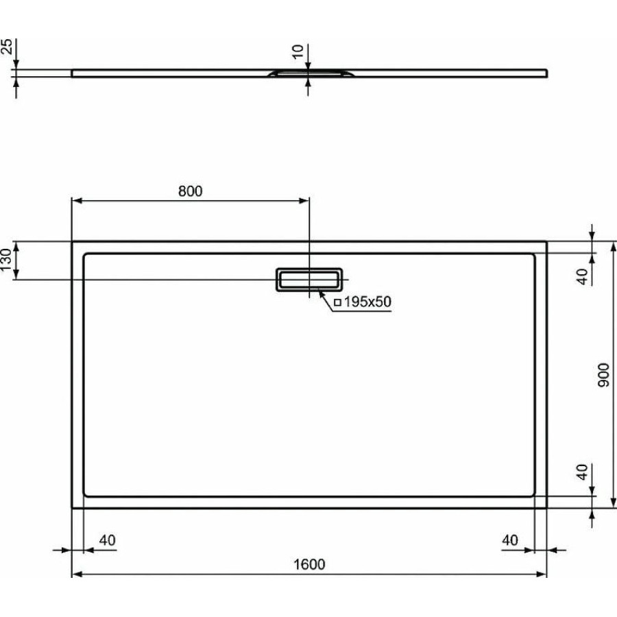 Акриловый поддон для душа Ideal Standard Ultraflat New 160х90 T448501 Белый