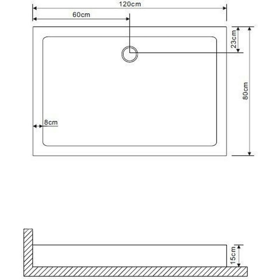 Акриловый поддон для душа Grossman 120х80 GR-31200920R Белый