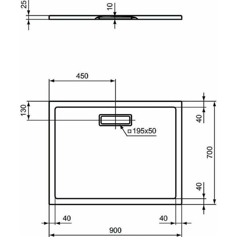 Акриловый поддон для душа Ideal Standard Ultraflat New 90х70 T447401 Белый