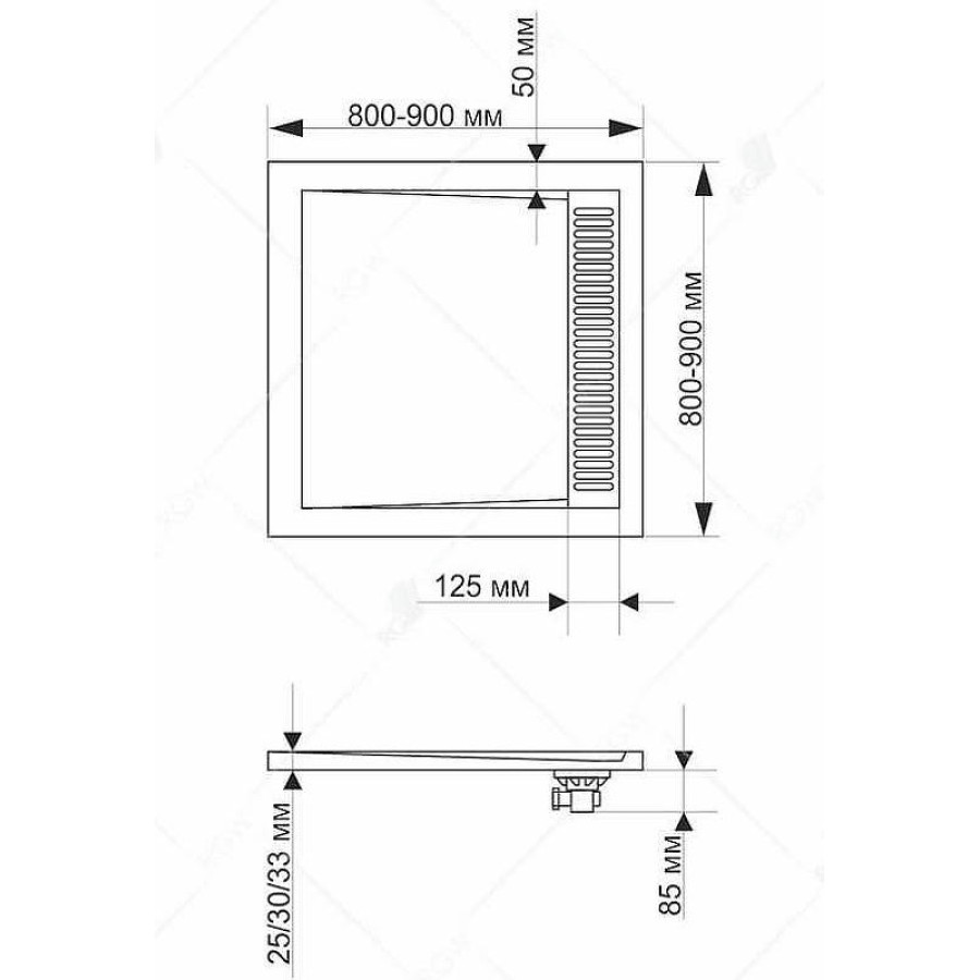 Душевой поддон из искусственного камня RGW Stone Tray STM-W 90x90 14202099-01 Белый