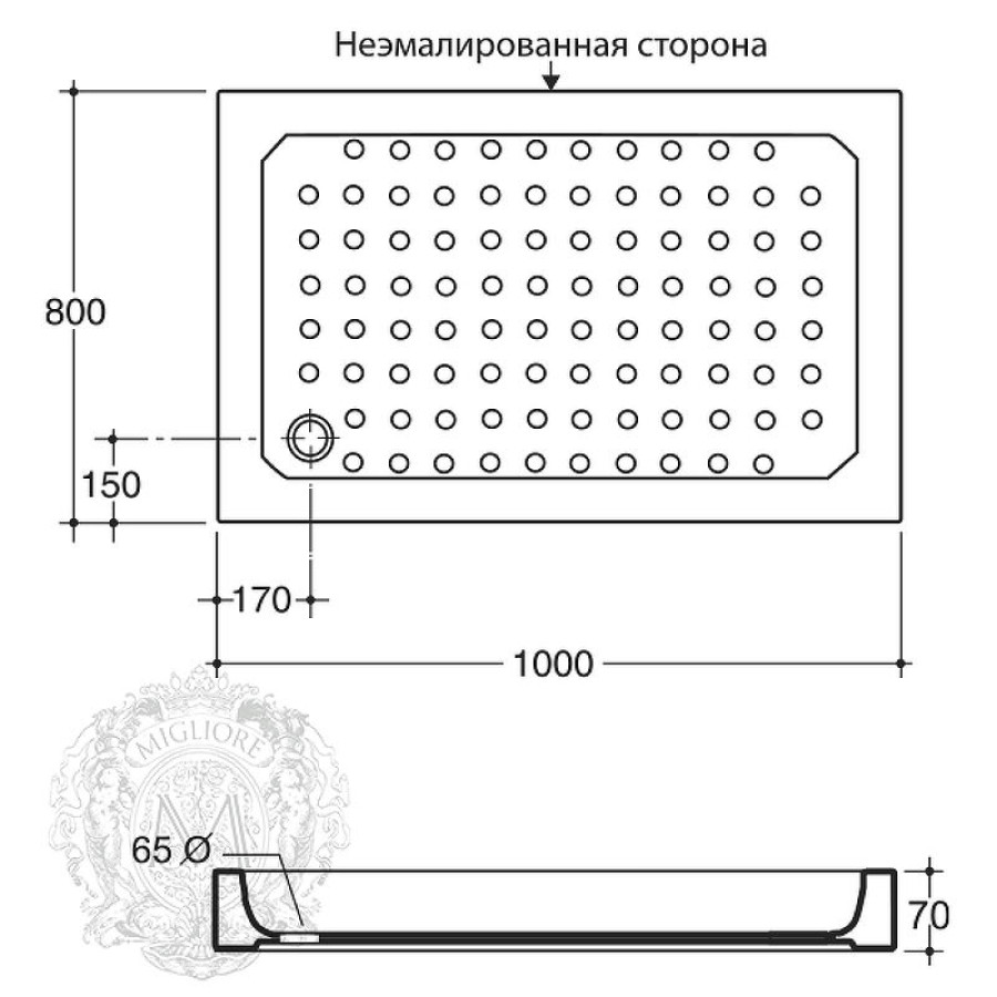 Керамический душевой поддон Migliore 100х80 ML.PDR-28.270.BI Белый