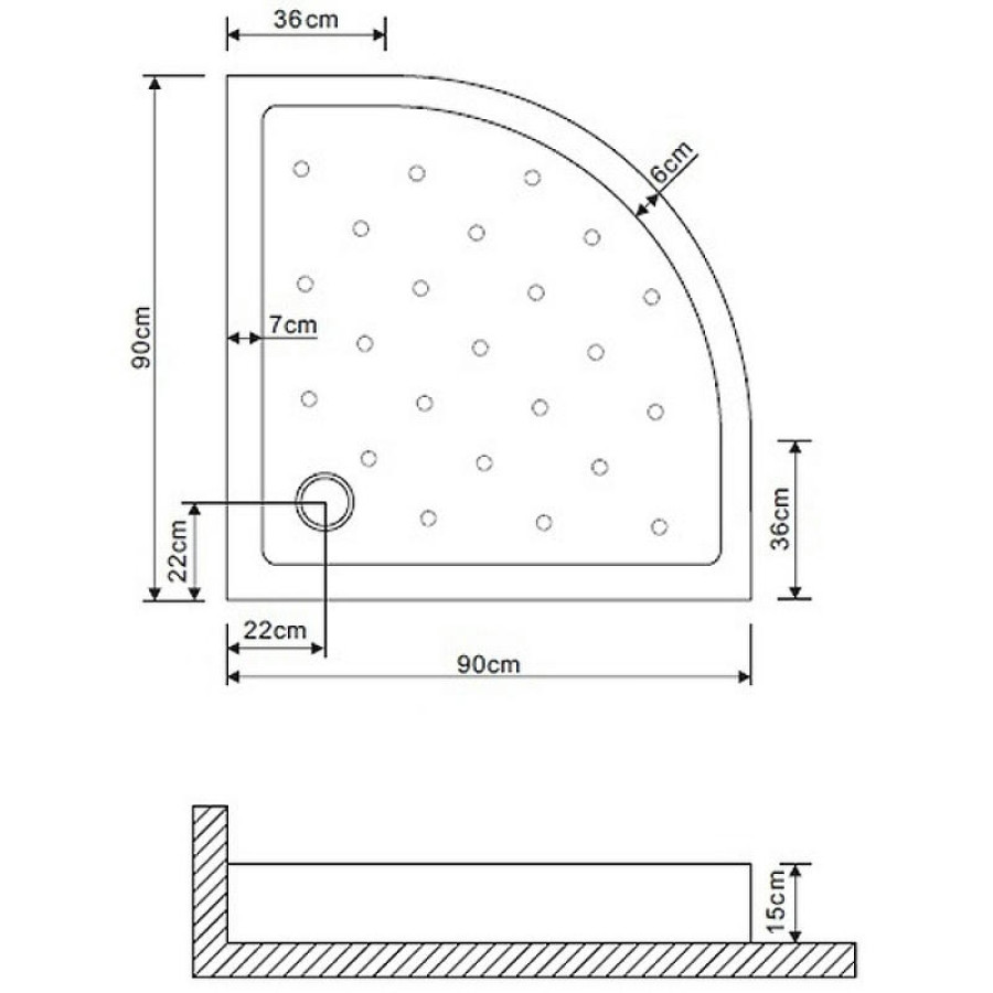 Акриловый поддон для душа Grossman 90х90 GR-119009020 Белый