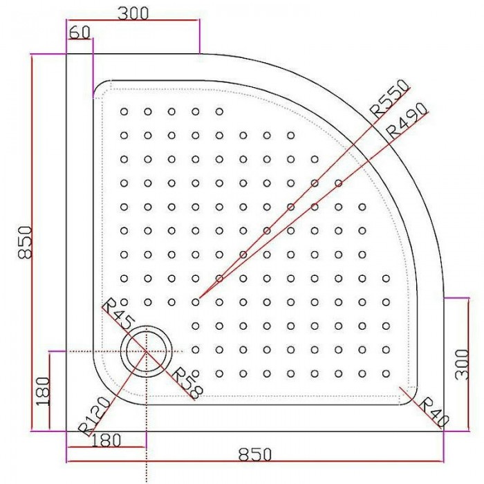 Акриловый поддон для душа Cezares Tray 85x85 TRAY-A-R-85-550-15-W Белый