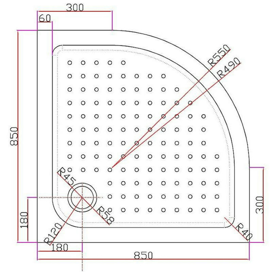 Акриловый поддон для душа Cezares Tray A 85x85 TRAY-A-R-85-550-15-W Белый