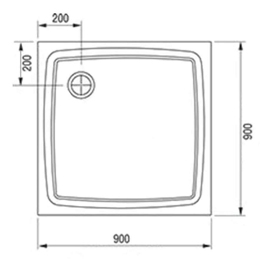 Душевой поддон из искусственного камня Ravak Perseus Pro 90х90 Flat XA037711010 Белый