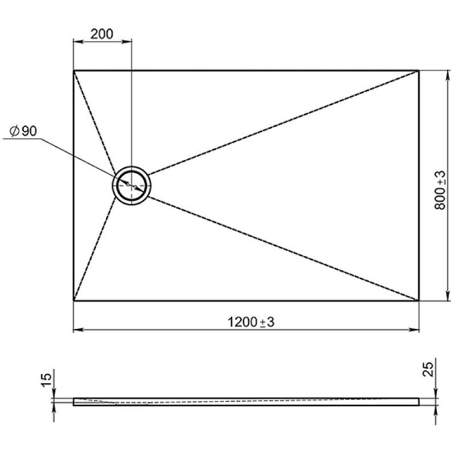 Душевой поддон из материала Flight Jacob Delafon Tolbiac 120x80 E6D331RU-NGM Черный матовый