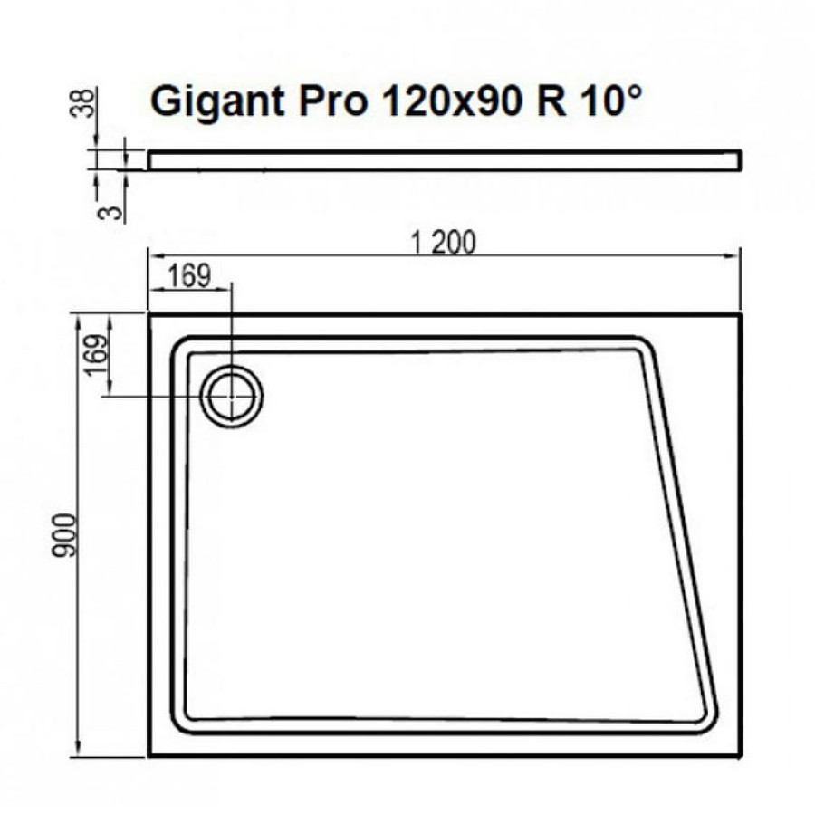 Душевой поддон из искусственного камня Ravak 10° Gigant Pro 120x90 XA05G70101P Белый