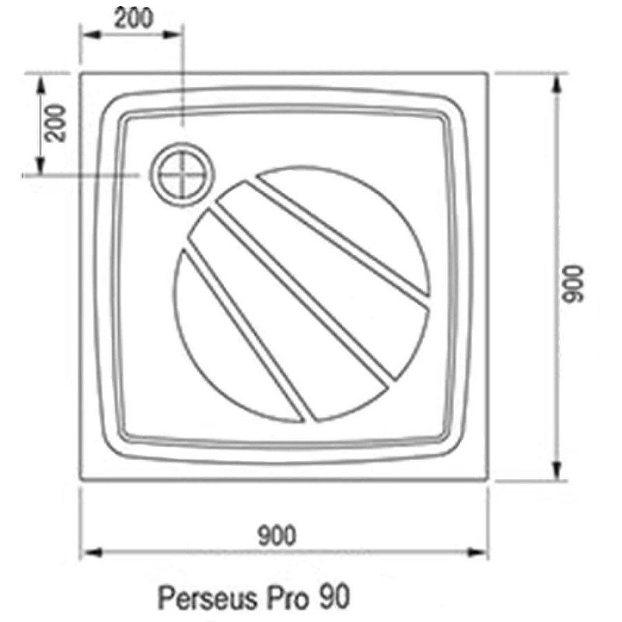 Душевой поддон из искусственного камня Ravak Perseus Pro 90х90 XA037701010 Белый