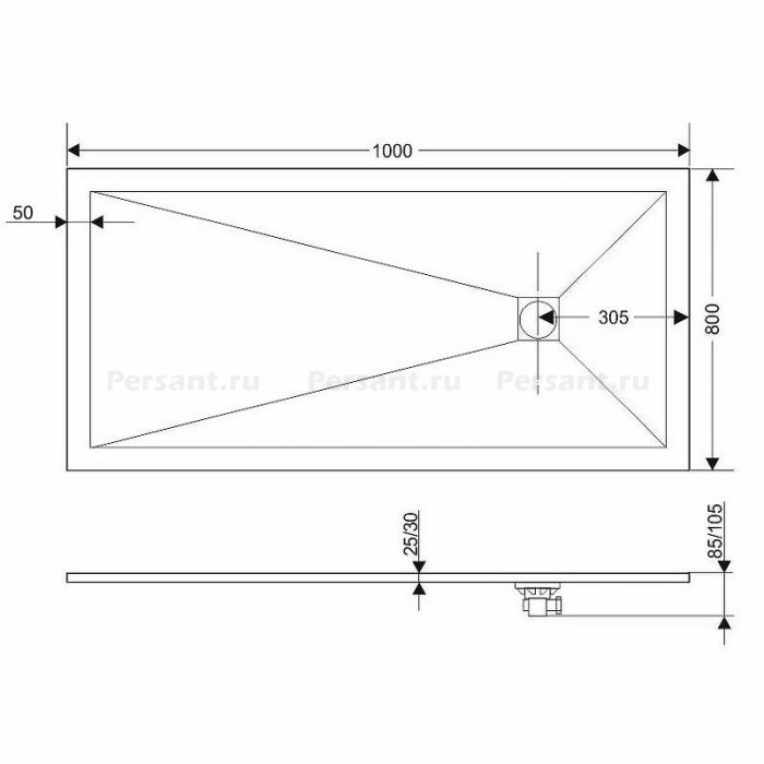 Душевой поддон из искусственного камня Grossman Strong 80x100 GR-S180100Q Белый
