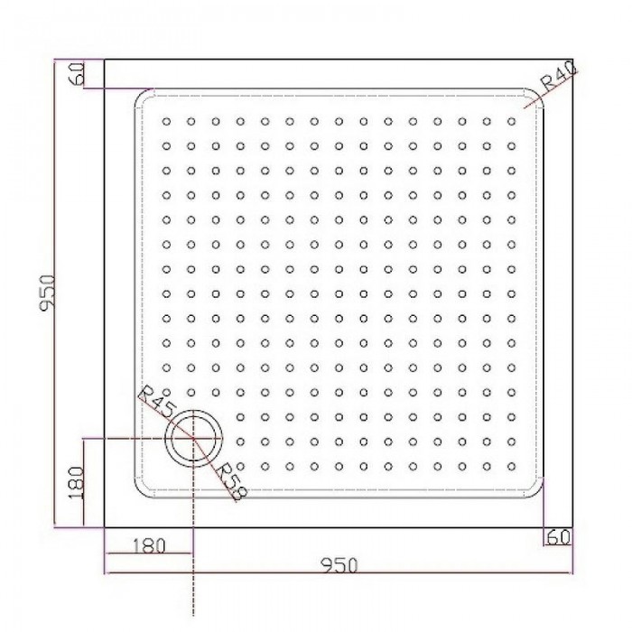 Акриловый поддон для душа Cezares Tray 95х95 TRAY-A-A-95-15-W Белый