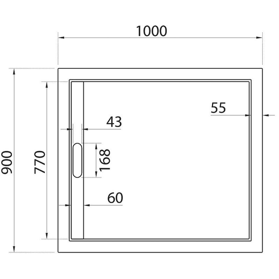 Душевой поддон из искусственного камня Cezares Tray AS 100x90 TRAY-AS-AH-100/90-30-W Белый