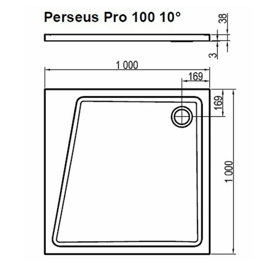 Душевой поддон из искусственного камня Ravak 10° Perseus Pro 100x100 XA05AA01010 Белый