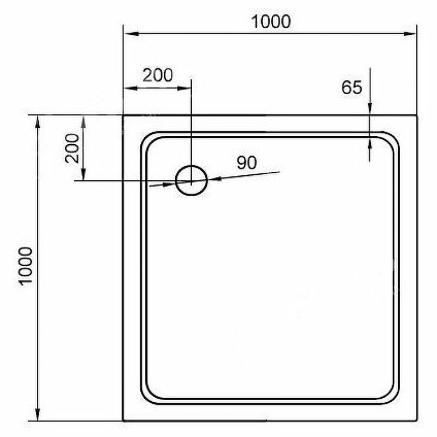 Душевой поддон из стеклокомпозита Cezares Tray SMC 100x100 TRAY-M-A-100-35-W Белый