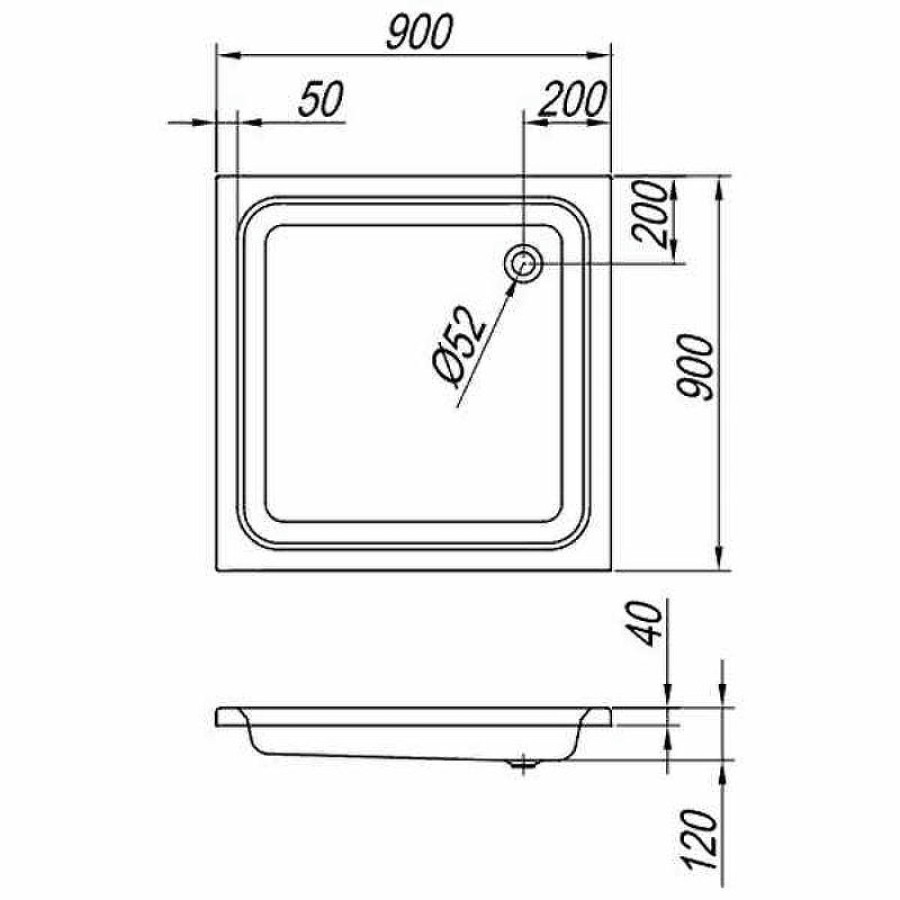 Акриловый поддон для душа Kolpa San Pearl 90x90 563080 Белый