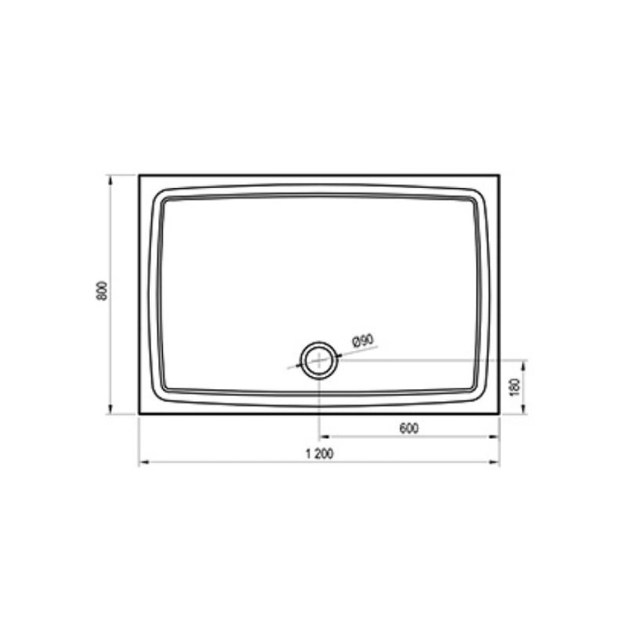 Душевой поддон из искусственного камня Ravak Gigant Pro Flat 120x80 XA03G411010 Белый