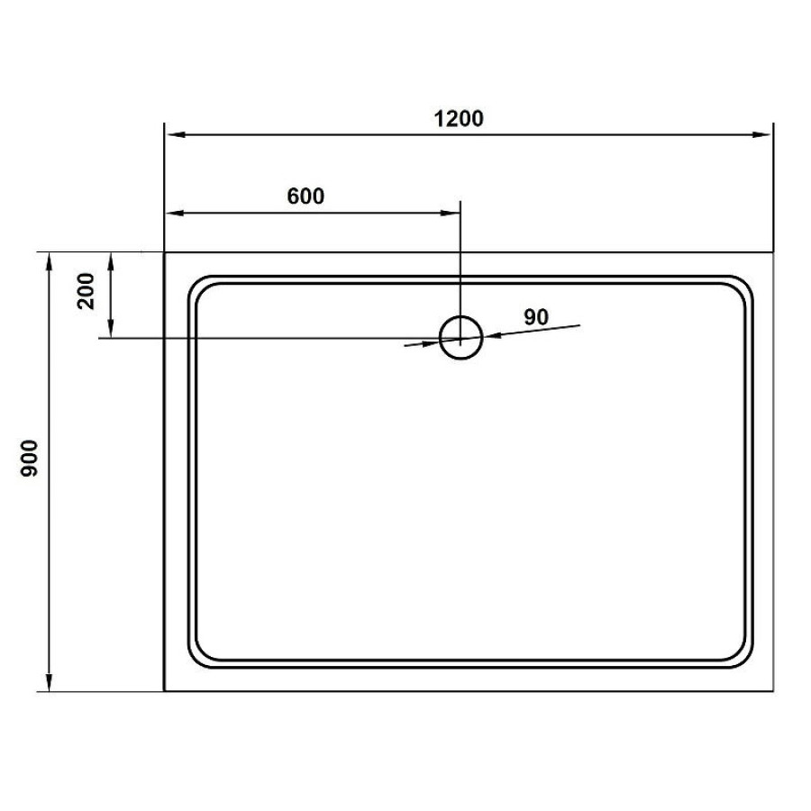 Душевой поддон из стеклокомпозита Cezares Tray SMC 120x90 TRAY-M-AH-120/90-35-W Белый