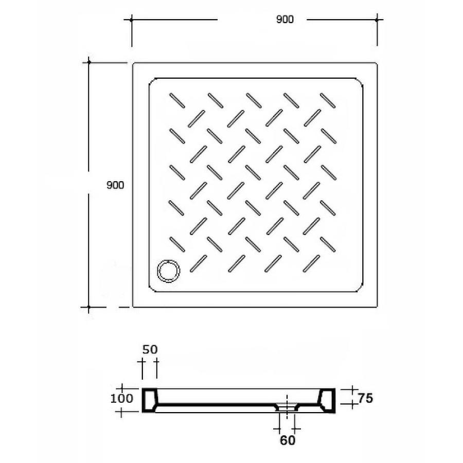 Керамический душевой поддон RGW CER CR B 90x90 19170199-04 Черный