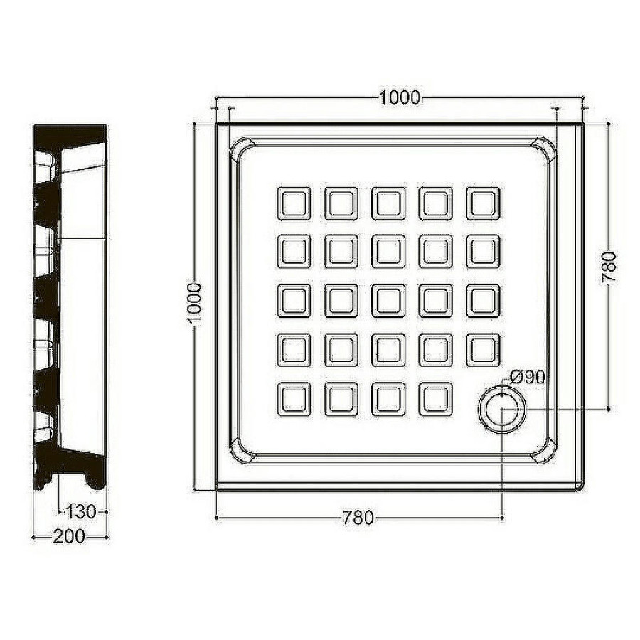 Керамический душевой поддон Kerasan Retro 100х100 134001 Белый