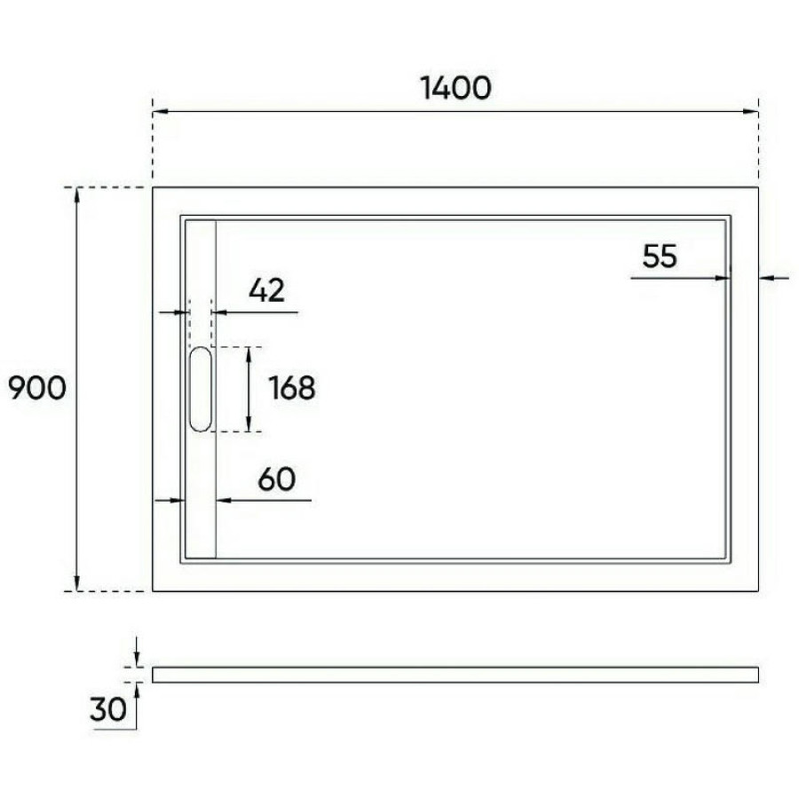 Душевой поддон из искусственного камня Veconi Tezeo 140x90 TZ07-14090PR-01-19C3 Белый