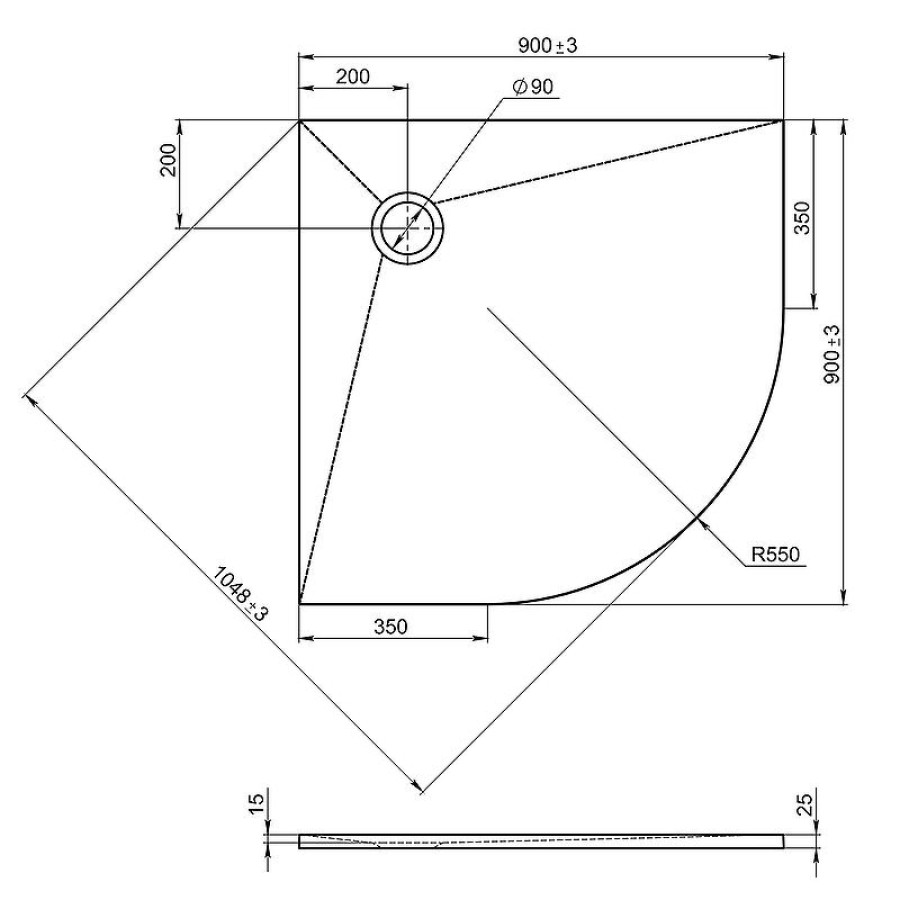 Душевой поддон из материала Flight Jacob Delafon Tolbiac 90x90 E6D329RU-NGM Черный матовый