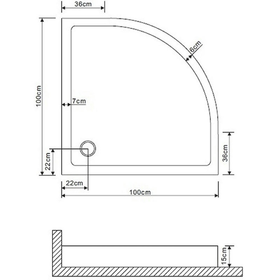 Акриловый поддон для душа Grossman 100х100 GR-119210020 Белый