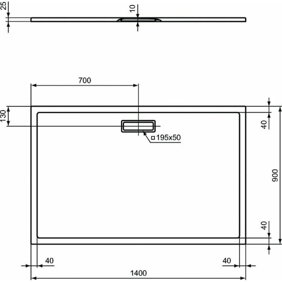 Акриловый поддон для душа Ideal Standard Ultraflat New 140х90 T448401 Белый