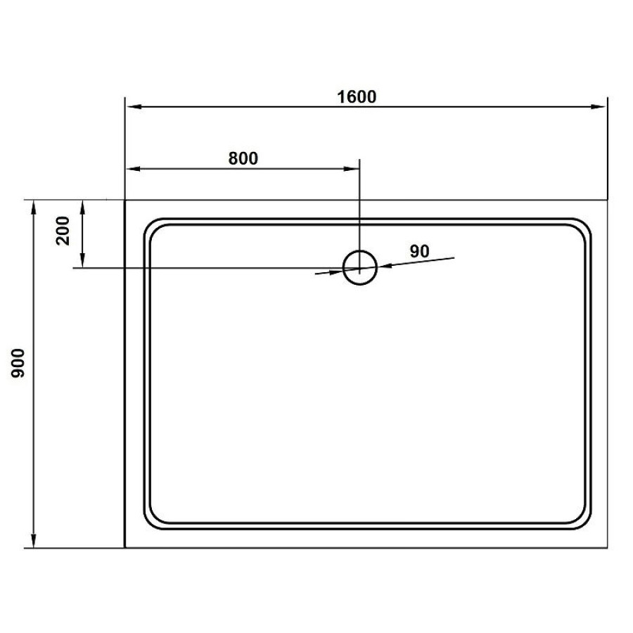 Душевой поддон из стеклокомпозита Cezares Tray SMC 160x90 TRAY-M-AH-160/90-35-W Белый