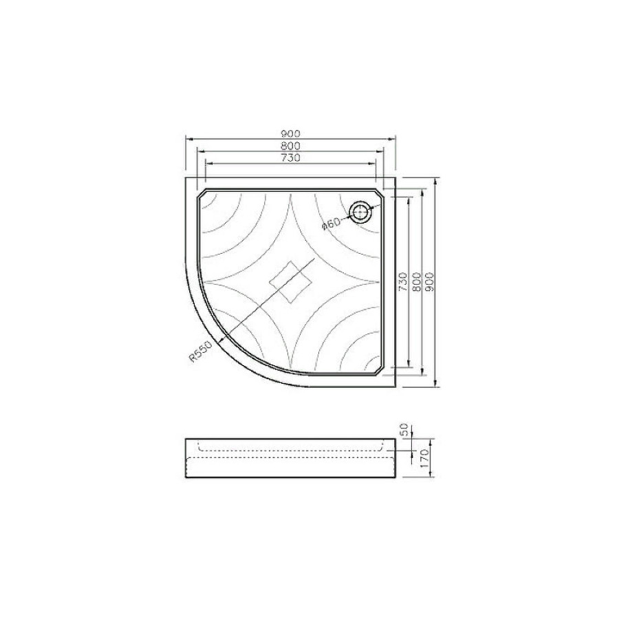 Акриловый поддон для душа Koller Pool Grace 90X90 GRACE90R Белый