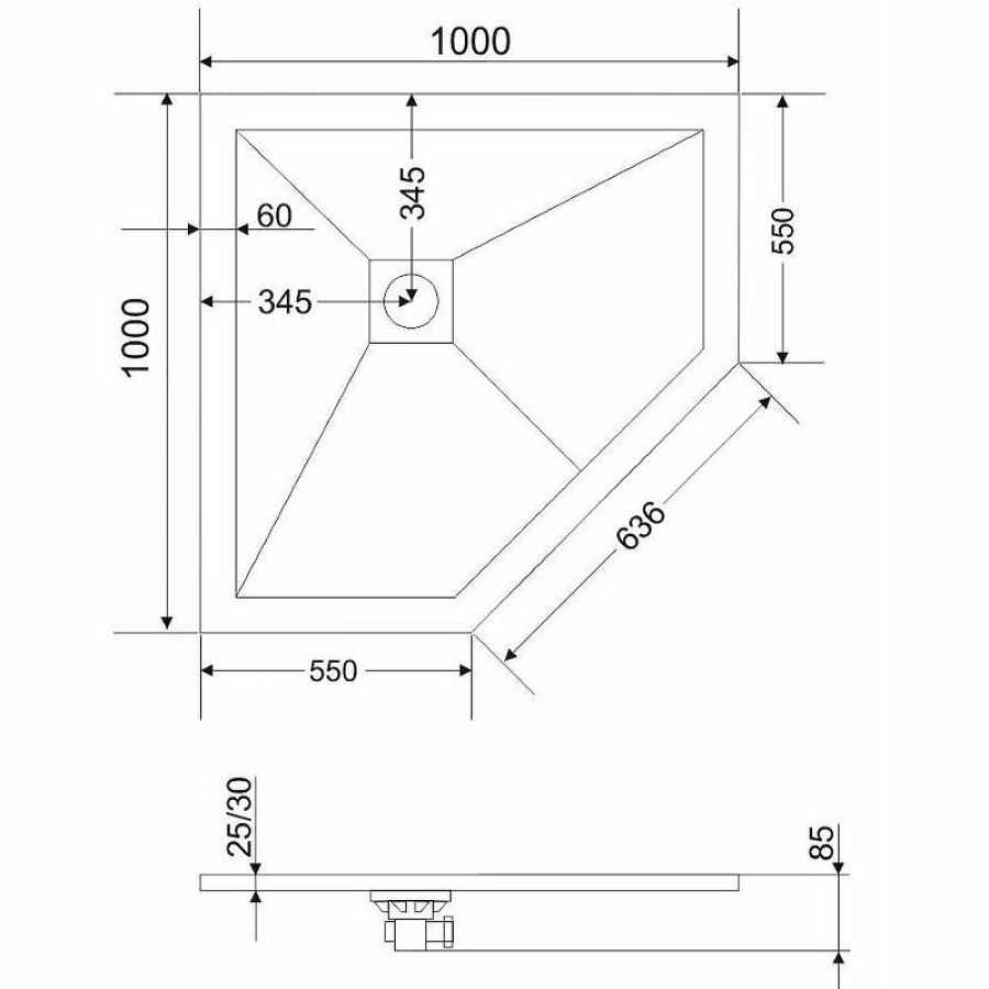 Душевой поддон из искусственного камня Grossman Strong 100x100 GR-S1100100D Белый