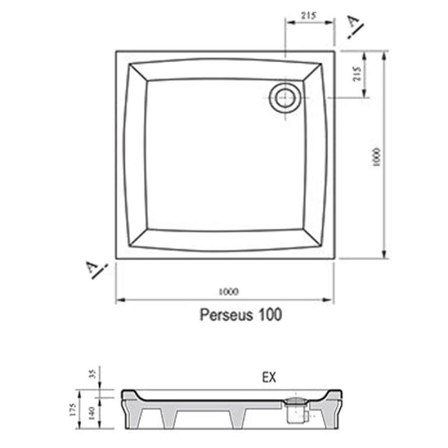 Акриловый поддон для душа Ravak Galaxy Elipso EX 100х100 A02AA01310 Белый