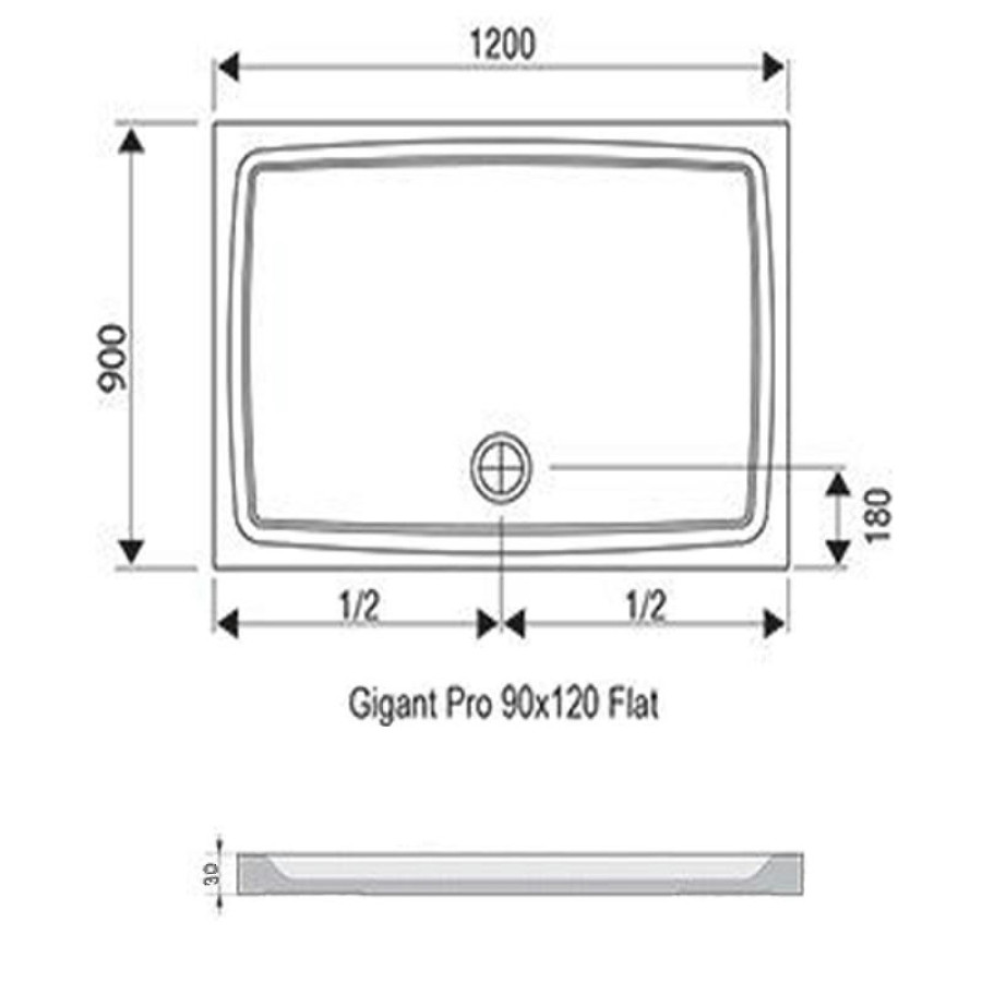 Душевой поддон из искусственного камня Ravak Gigant Pro 120x90 Flat XA03G711010 Белый