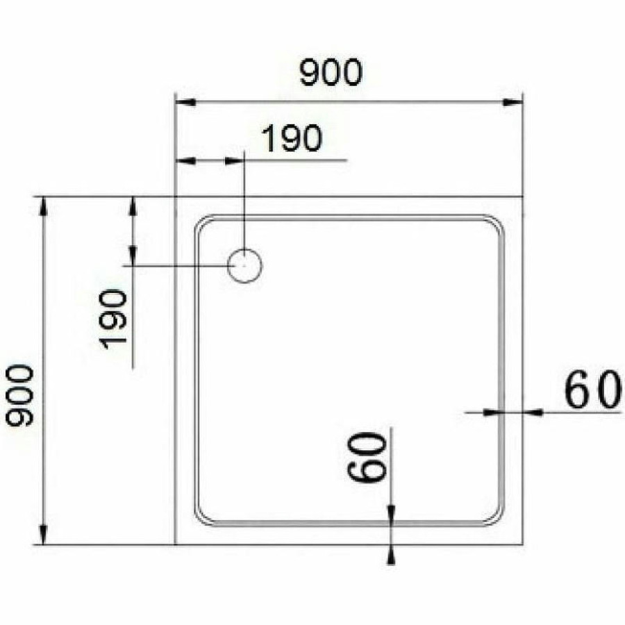 Акриловый поддон для душа Cezares Tray A 90x90 TRAY-A-A-90-15-W0 Белый