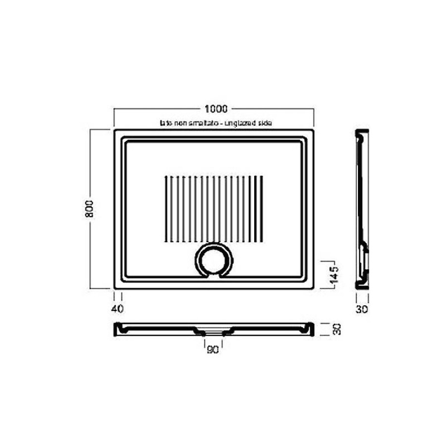 Керамический поддон для душа Hatria Lif H3 100x80 Y1ZY01 Белый