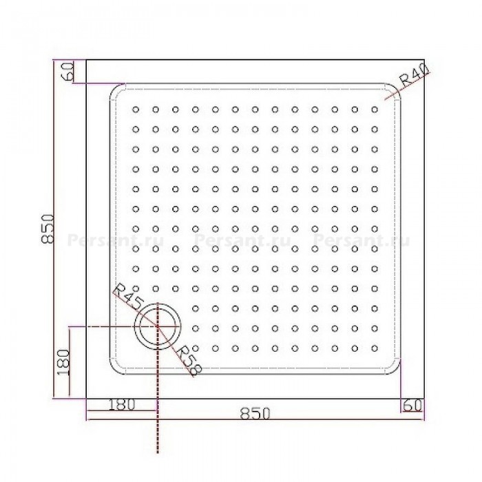 Акриловый поддон для душа Cezares Tray 85x85 TRAY-A-A-85-15-W Белый