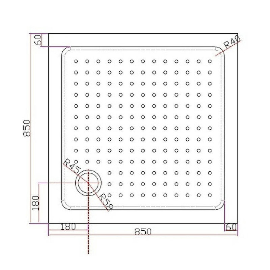 Акриловый поддон для душа Cezares Tray A 85x85 TRAY-A-A-85-15-W Белый