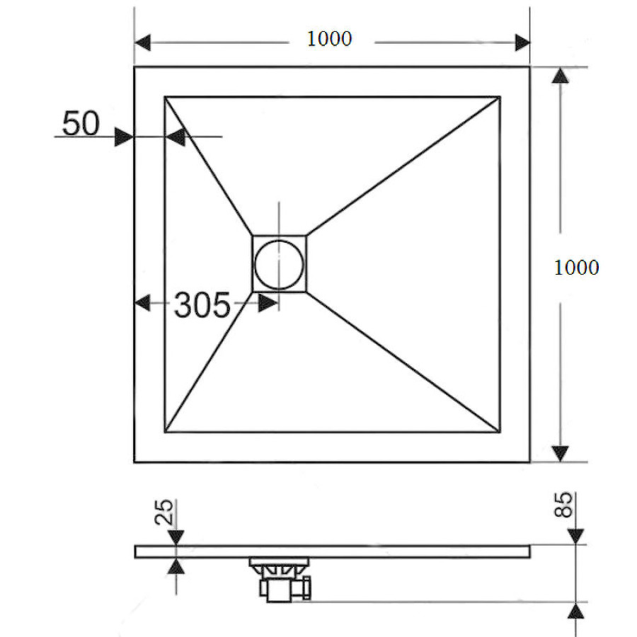 Душевой поддон из искусственного камня RGW Stone Tray ST-Be 80x80 16152088-03 Бежевый